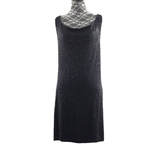 W118 By Walter Baker Dark Gray Beaded Sophia Shift Dress Womens Large Racerback‎ - Picture 2 of 14